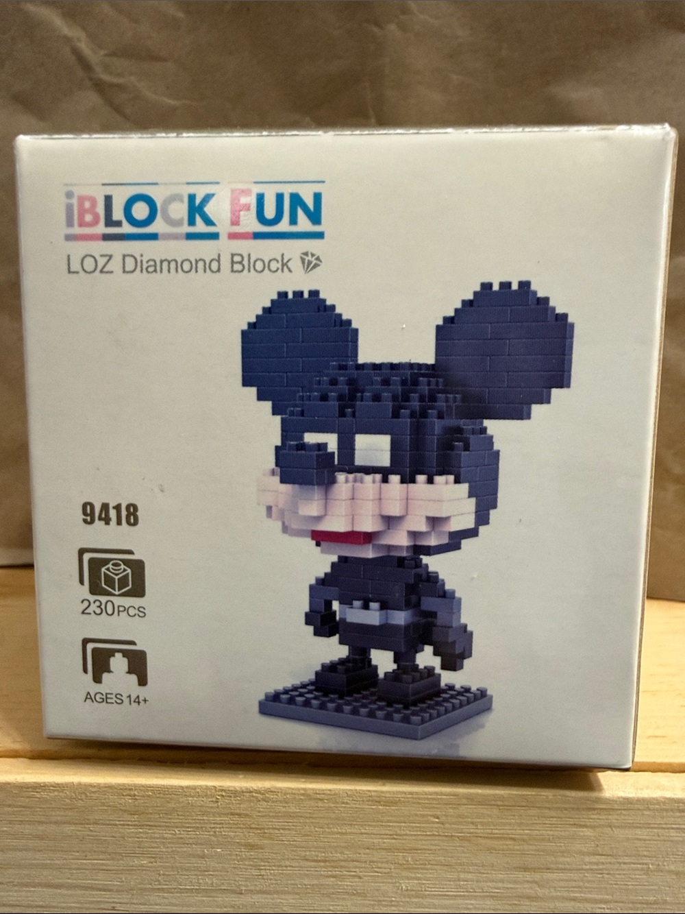 LOZ Blue and White Diamond Block Cartoon Mouse Figure